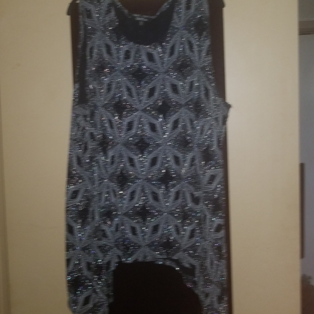 Sparkling silver and black top